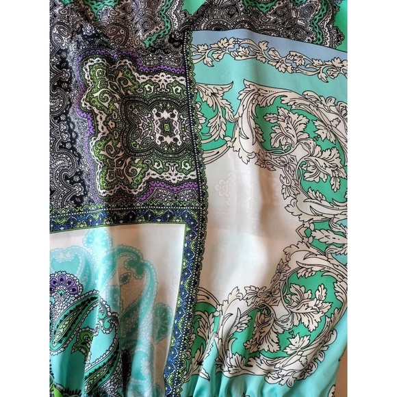 Chicos Top Womens 2 Large Kimono Multi Mixed Print Paisley Blouse 3/4 Sleeve - Picture 4 of 8